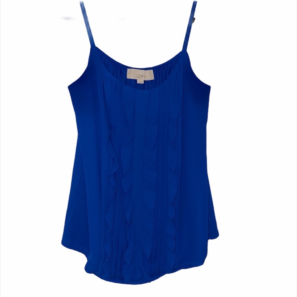 NWOT royal blue ruffle tank top cami